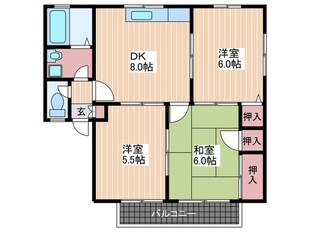 サンコ－ポ西口Ｂ棟の物件間取画像